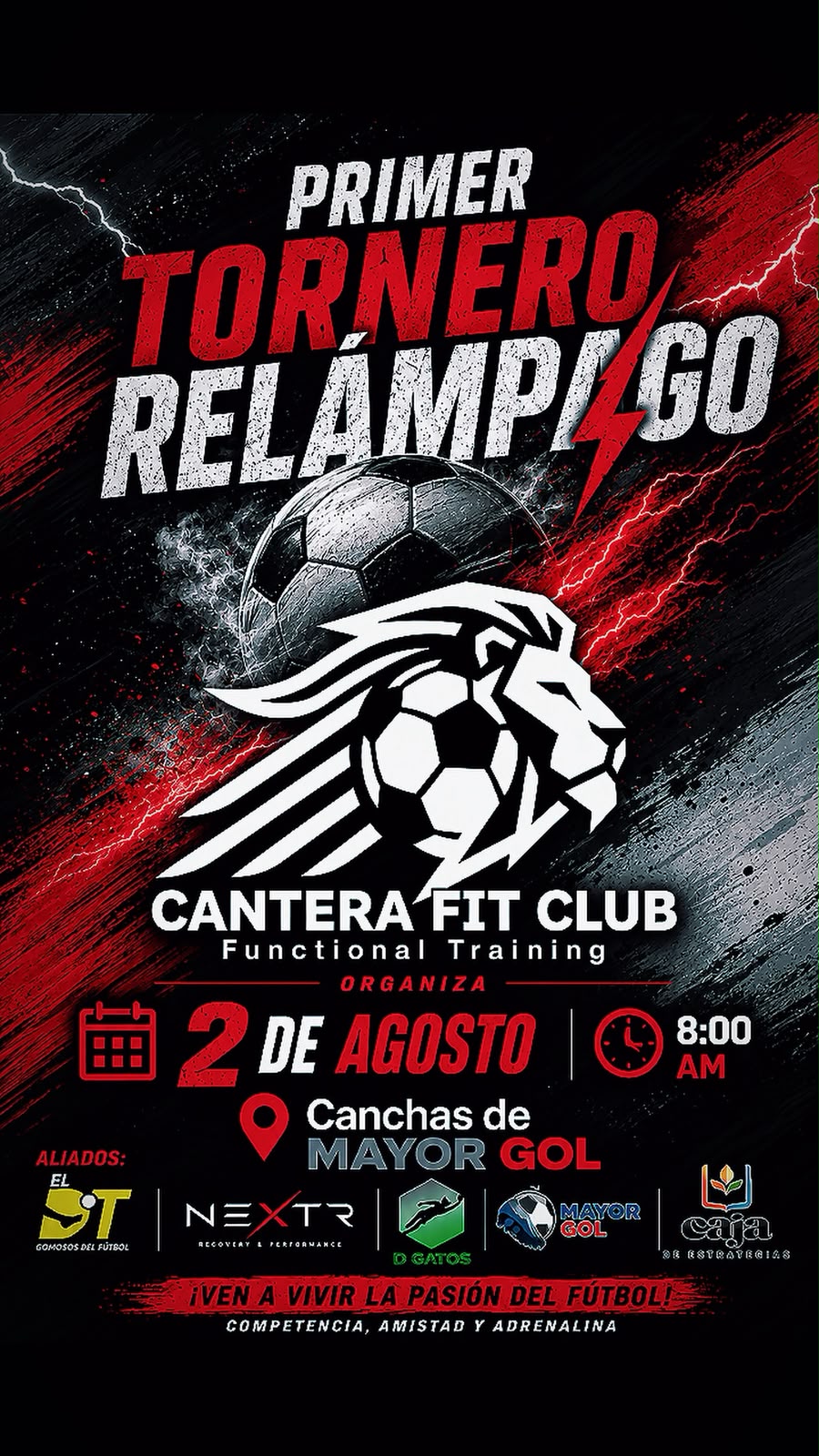 Torneo Relámpago Cantera FC — Domingo 2 de agosto, 8:00 a.m. en Mayor Gol, Envigado